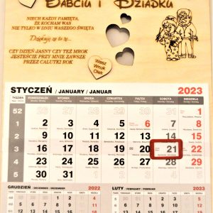 Kalendarz dla Babci i Dziadka wzór Disney
