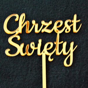 Topper Chrzest Święty złoty - wzór CH03